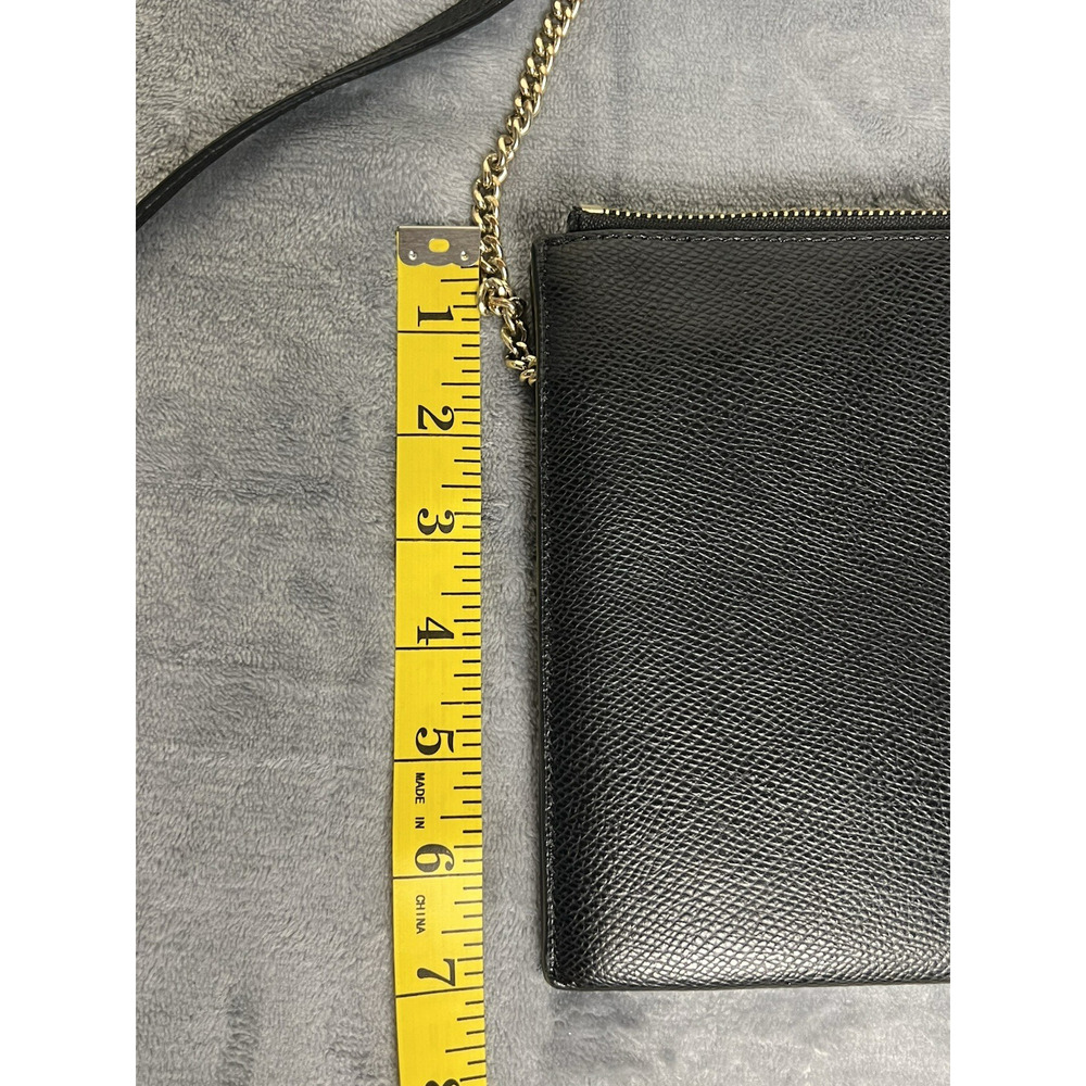 DKNY Black Saffiano Leather Evening Bag Removable Strap Chain Date Night Y2K - Picture 10 of 13